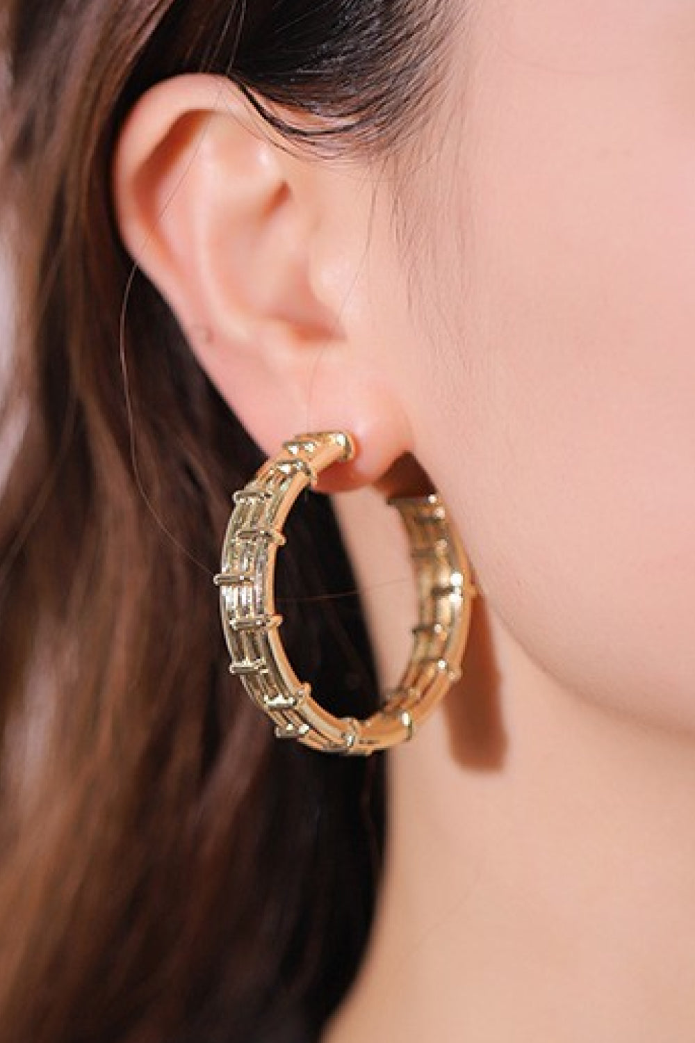 18K Gold-Plated Alloy C-Hoop Earrings - Earrings - FITGGINS
