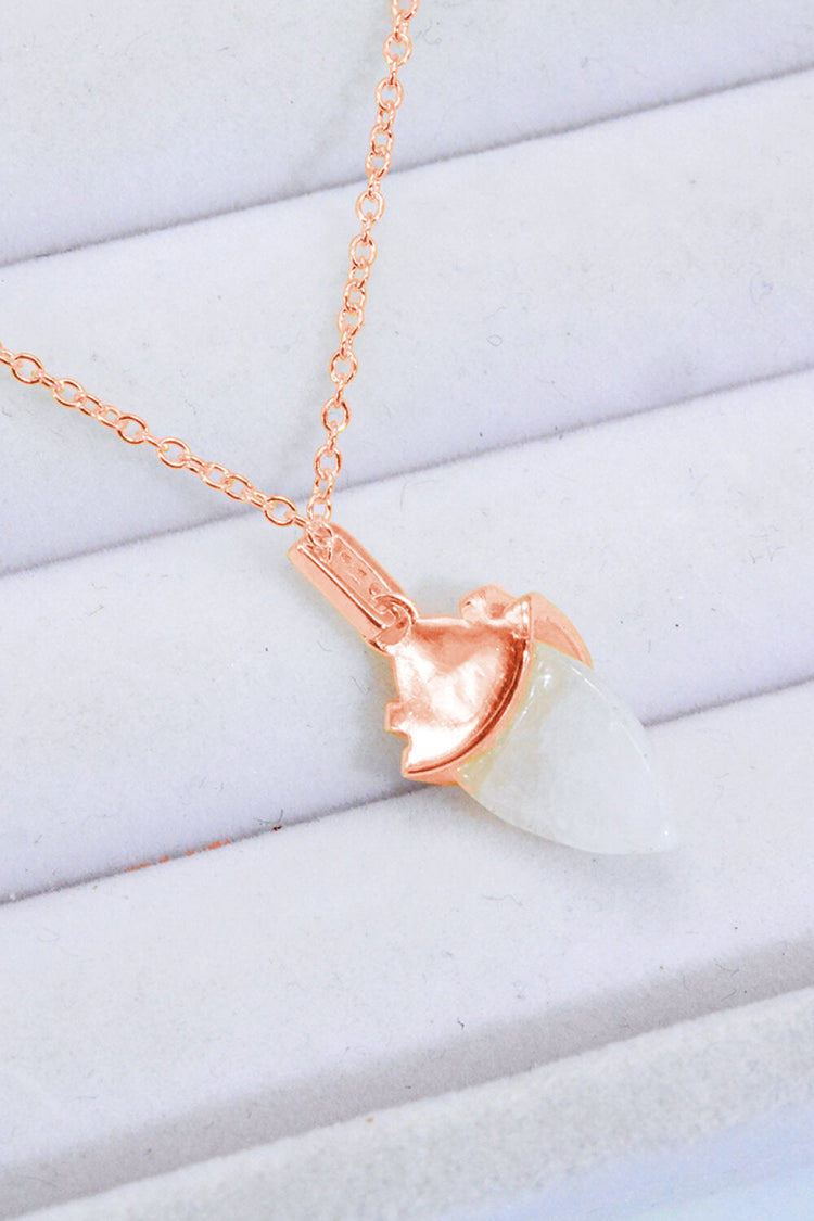 18K Gold-Plated Moonstone Pendant Necklace - Necklaces - FITGGINS