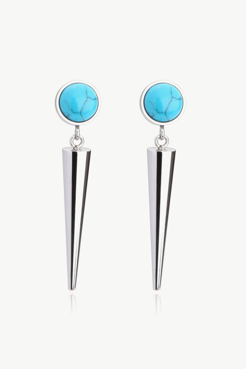 18K Stainless Steel Turquoise Drop Earrings - Earrings - FITGGINS