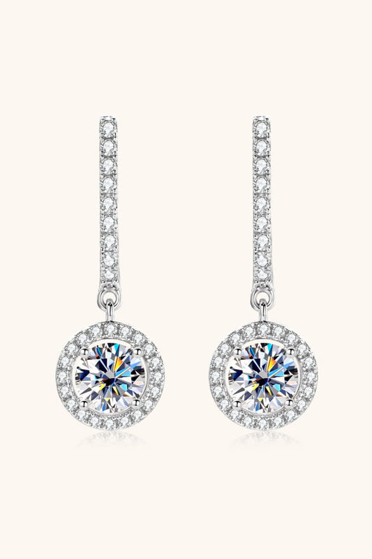 2 Carat Moissanite 925 Sterling Silver Drop Earrings - Earrings - FITGGINS