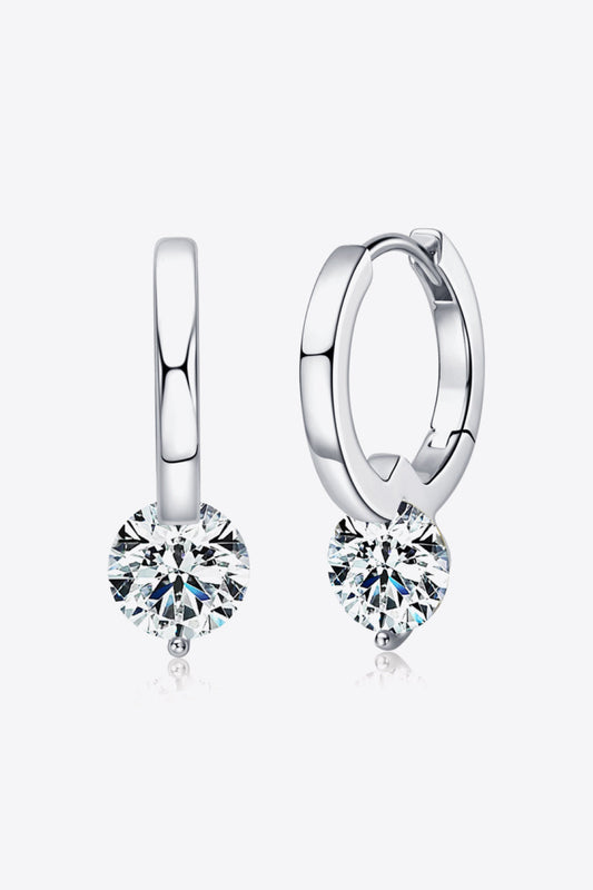 2 Carat Moissanite 925 Sterling Silver Drop Earrings - Earrings - FITGGINS