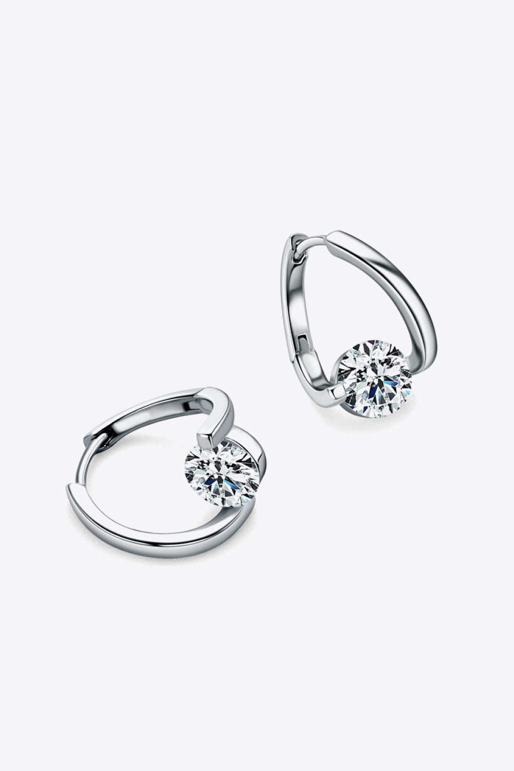2 Carat Moissanite 925 Sterling Silver Heart Earrings - Earrings - FITGGINS