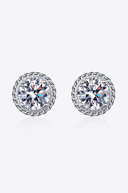 2 Carat Moissanite 925 Sterling Silver Stud Earrings - Earrings - FITGGINS