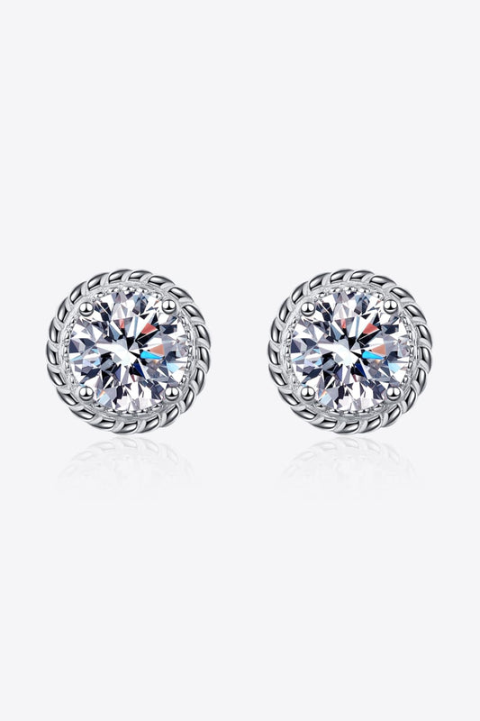 2 Carat Moissanite 925 Sterling Silver Stud Earrings - Earrings - FITGGINS