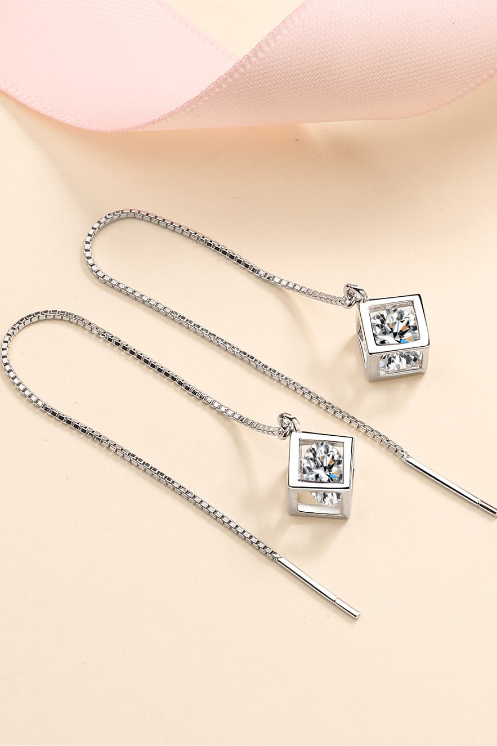 2 Carat Moissanite 925 Sterling Silver Threader Earrings - Earrings - FITGGINS