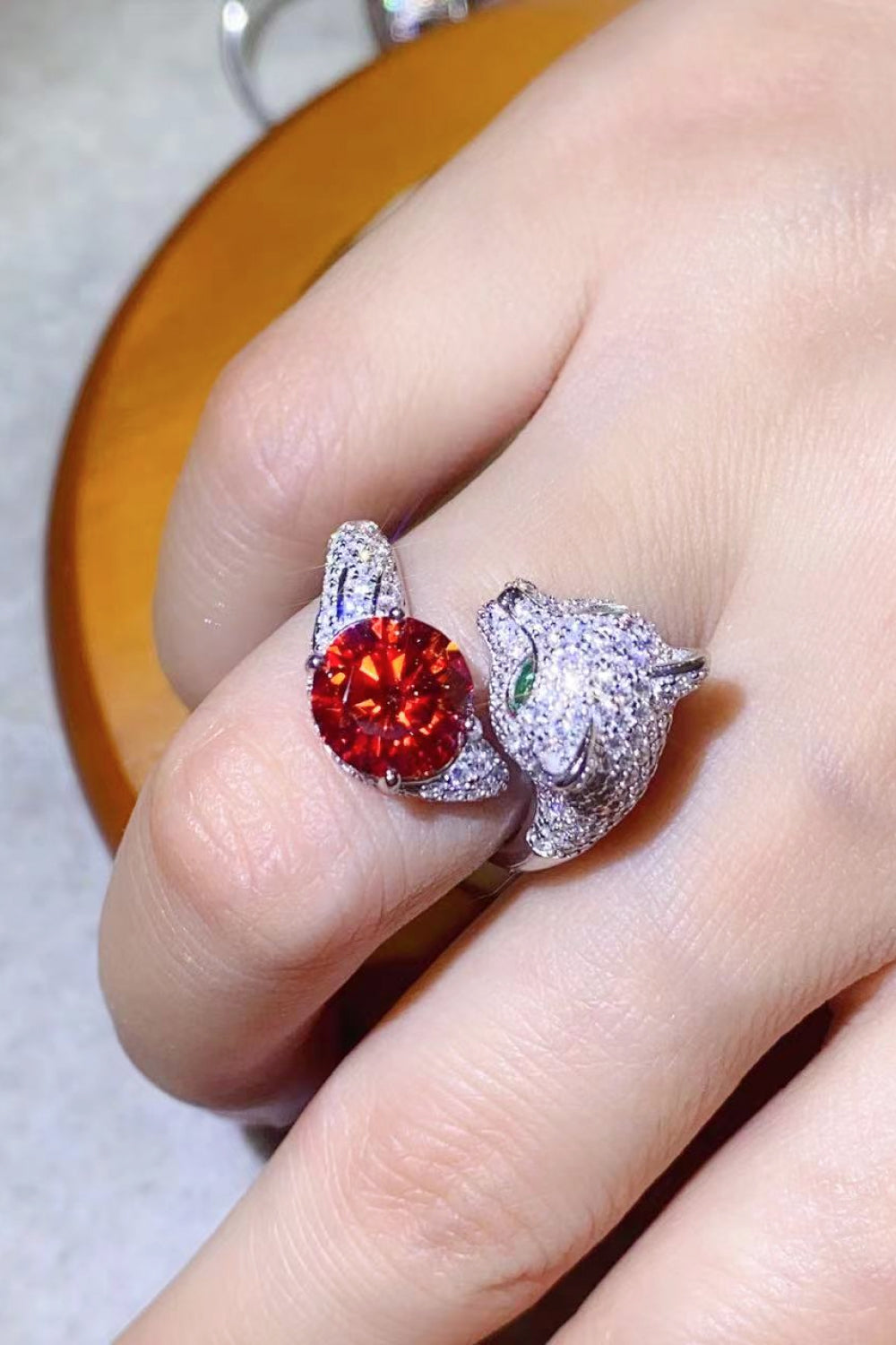 2 Carat Moissanite Adjustable Animal Ring - Rings - FITGGINS