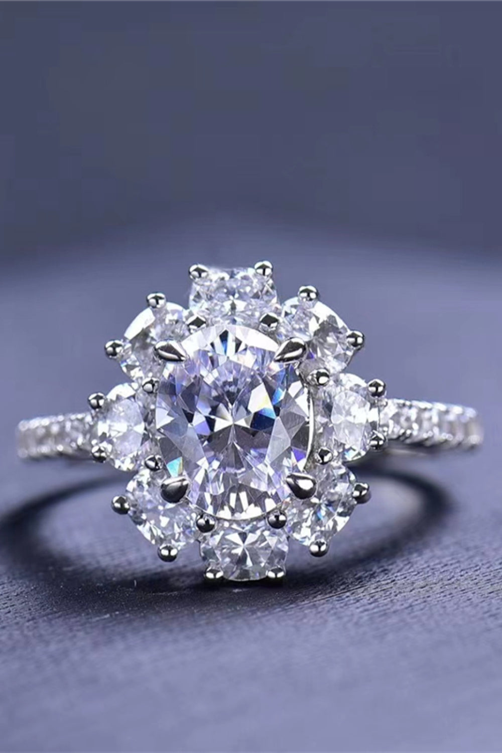 2 Carat Moissanite Floral 925 Sterling Silver Ring - Rings - FITGGINS