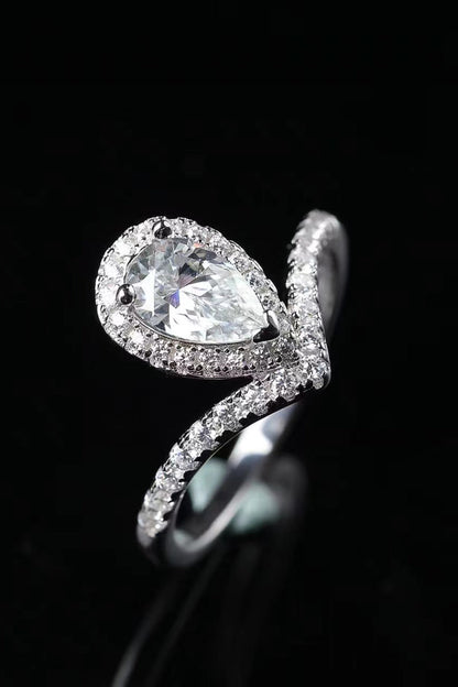 2 Carat Moissanite Teardrop Ring - Rings - FITGGINS