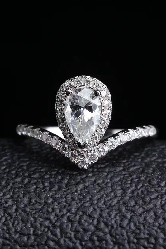 2 Carat Moissanite Teardrop Ring - Rings - FITGGINS