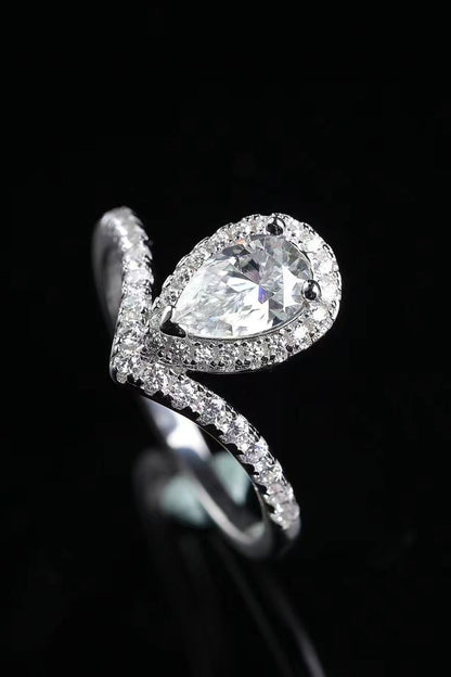 2 Carat Moissanite Teardrop Ring - Rings - FITGGINS