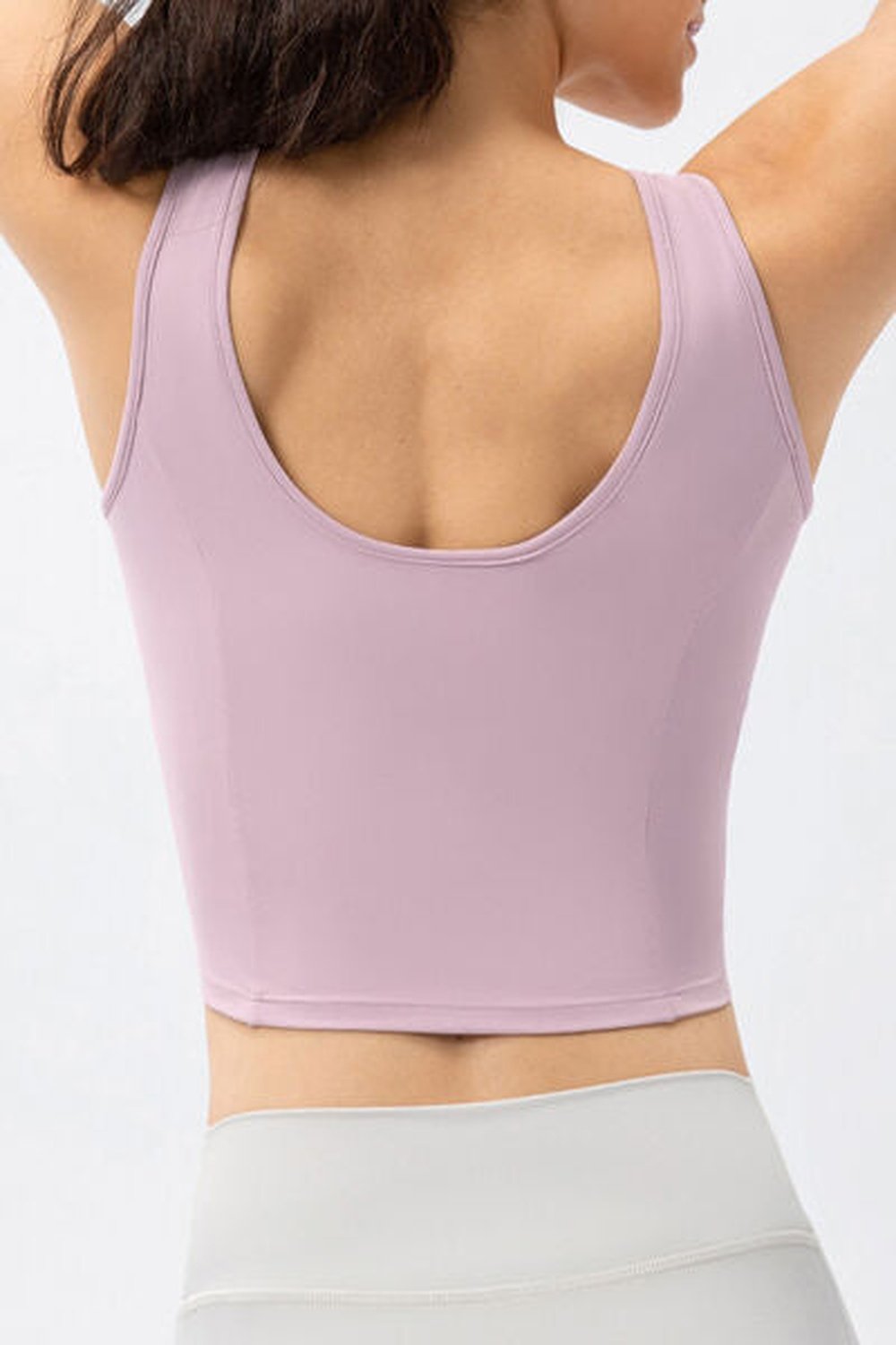 Round Neck Wide Strap Active Tank - Crop Tops & Tank Tops - FITGGINS