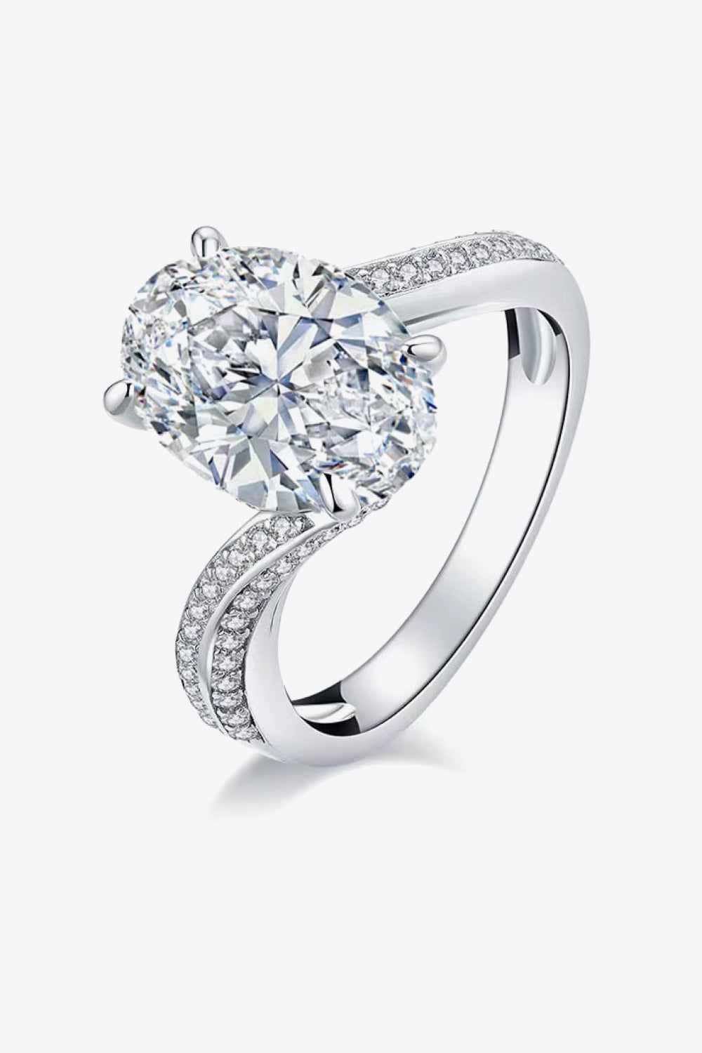3 Carat Moissanite Side Stone Ring - Rings - FITGGINS