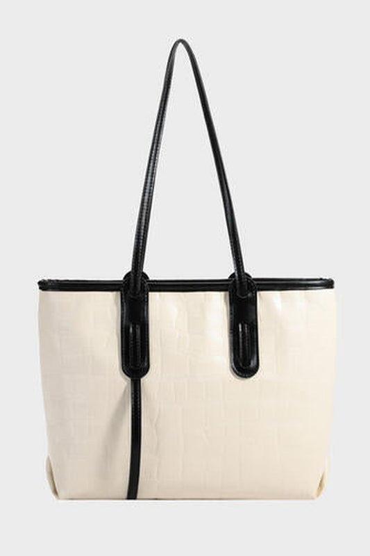 PU Leather Tote Bag - Handbag - FITGGINS