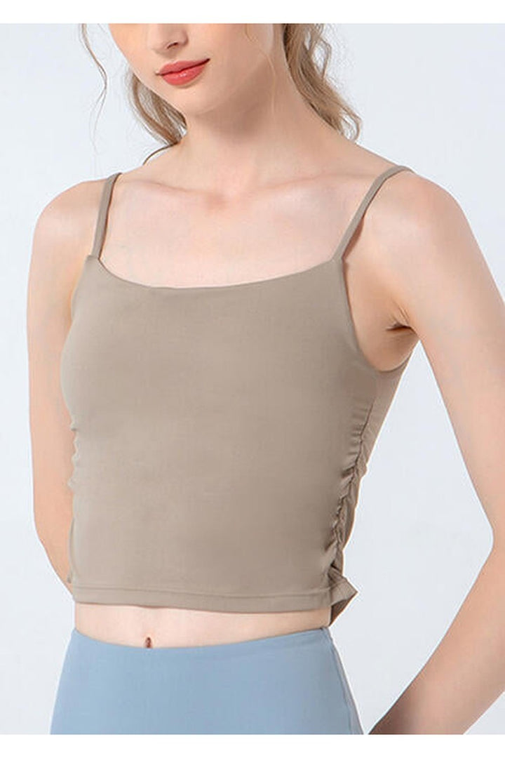 Ruched Sports Cami - Crop Tops & Tank Tops - FITGGINS
