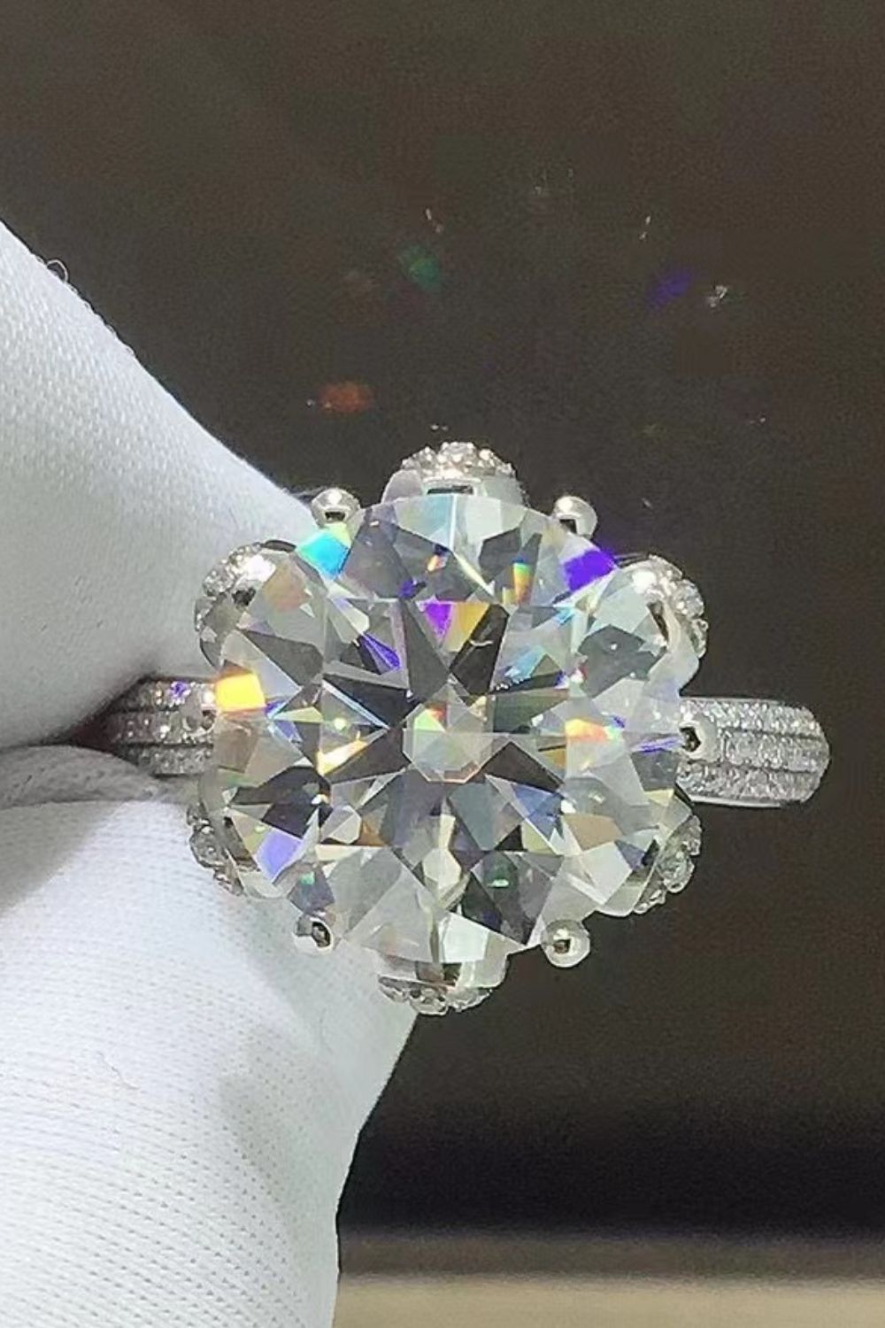 5 Carat Moissanite Side Stone Ring - Rings - FITGGINS