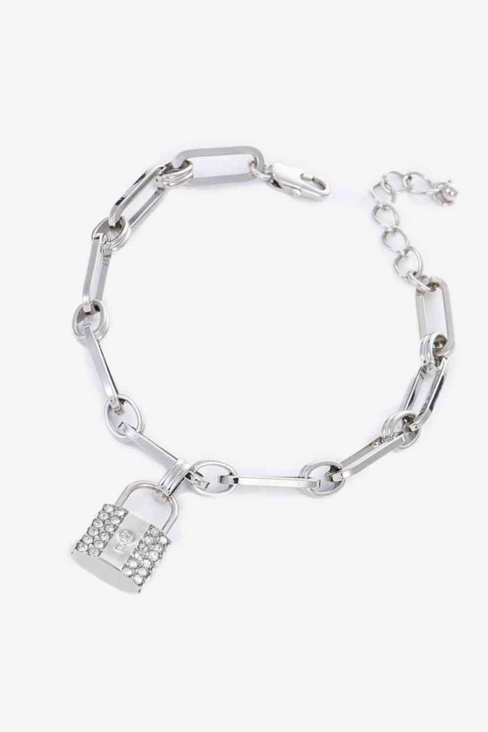 5-Piece Wholesale Lock Charm Chain Bracelet - Bracelets - FITGGINS