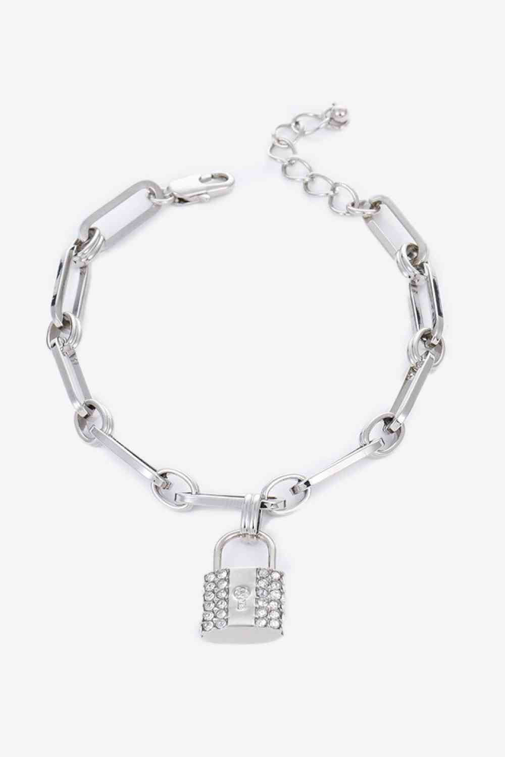 5-Piece Wholesale Lock Charm Chain Bracelet - Bracelets - FITGGINS