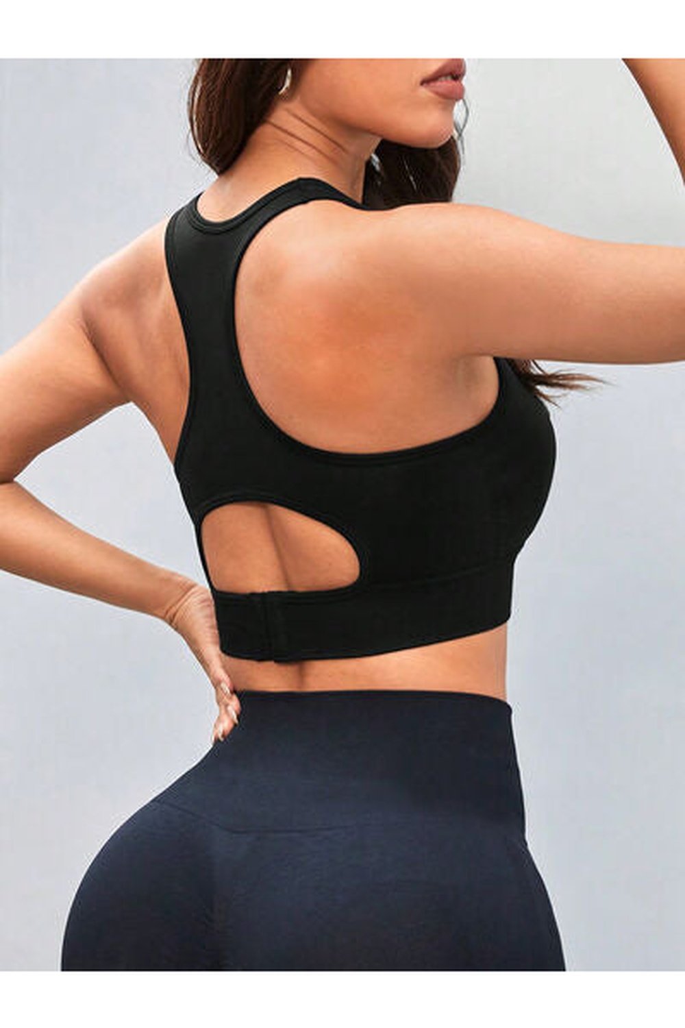 Cutout Racerback Scoop Neck Active Tank - Crop Tops & Tank Tops - FITGGINS