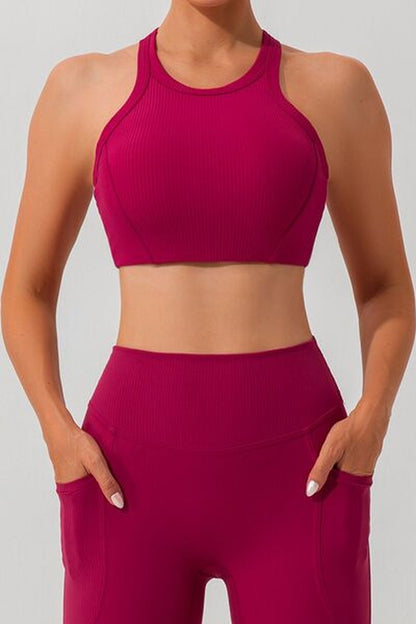 Round Neck Racerback Active Tank - Crop Tops & Tank Tops - FITGGINS