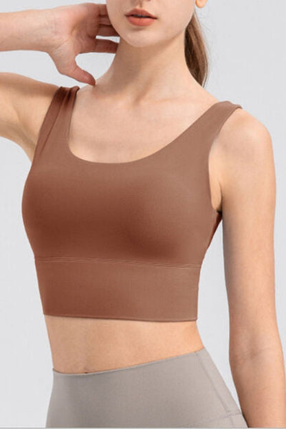 Scoop Neck Wide Strap Active Tank - Crop Tops & Tank Tops - FITGGINS