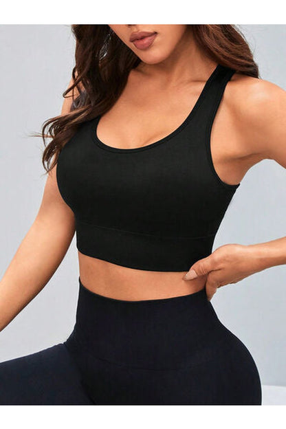 Cutout Racerback Scoop Neck Active Tank - Crop Tops & Tank Tops - FITGGINS