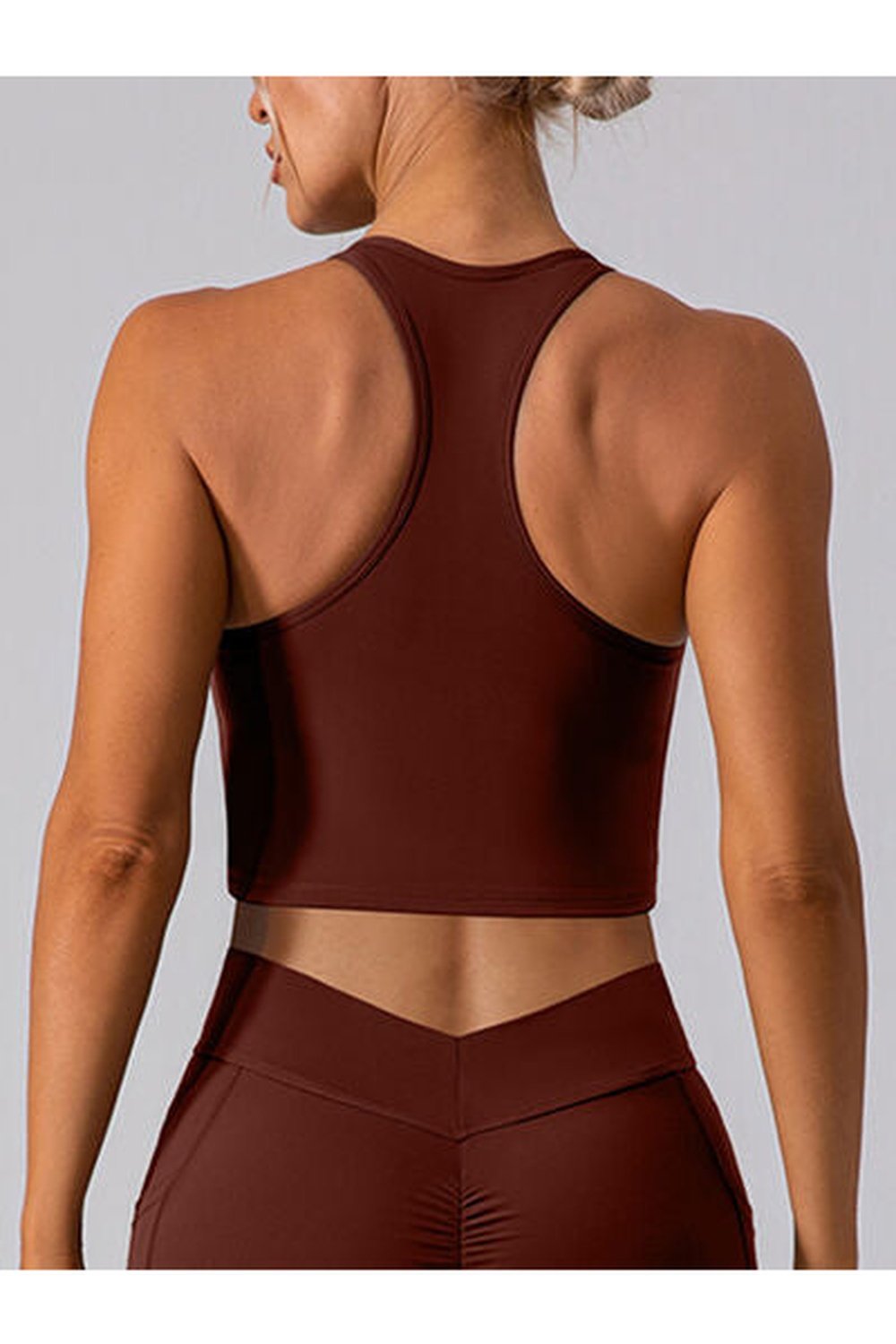 Square Neck Racerback Cropped Tank - Crop Tops & Tank Tops - FITGGINS