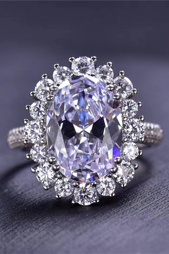 8 Carat Oval Moissanite Ring - Rings - FITGGINS