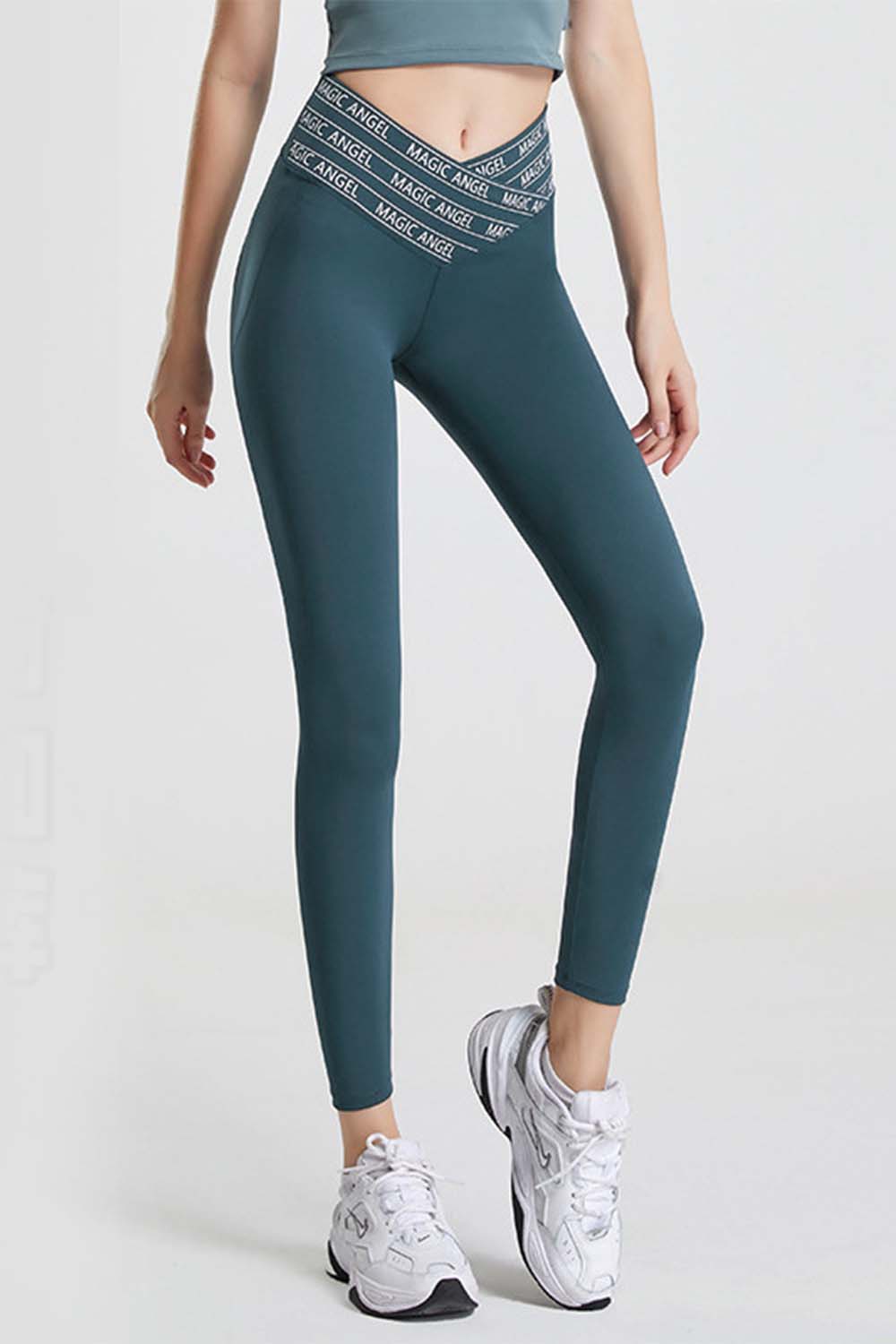 Wide Waistband Sports Pants - Leggings - FITGGINS