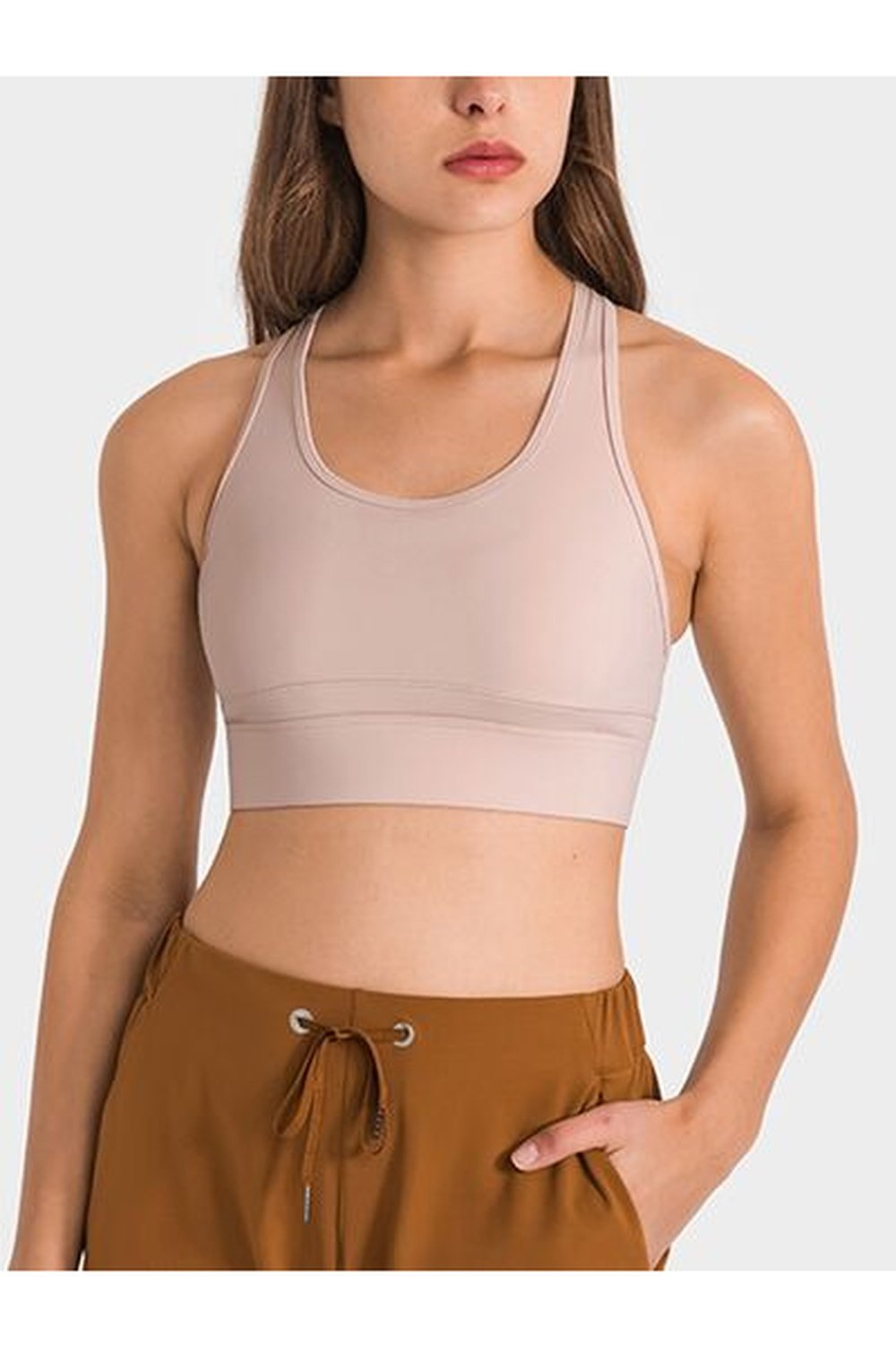 Double Take Round Neck Racerback Cropped Tank - Crop Tops & Tank Tops - FITGGINS