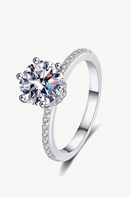 925 Sterling Silver 2 Carat Moissanite Ring - Rings - FITGGINS