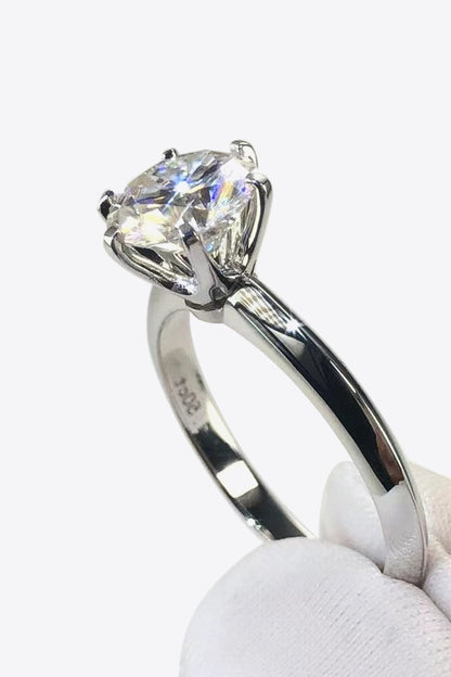 925 Sterling Silver 3 Carat Moissanite 6-Prong Ring - Rings - FITGGINS