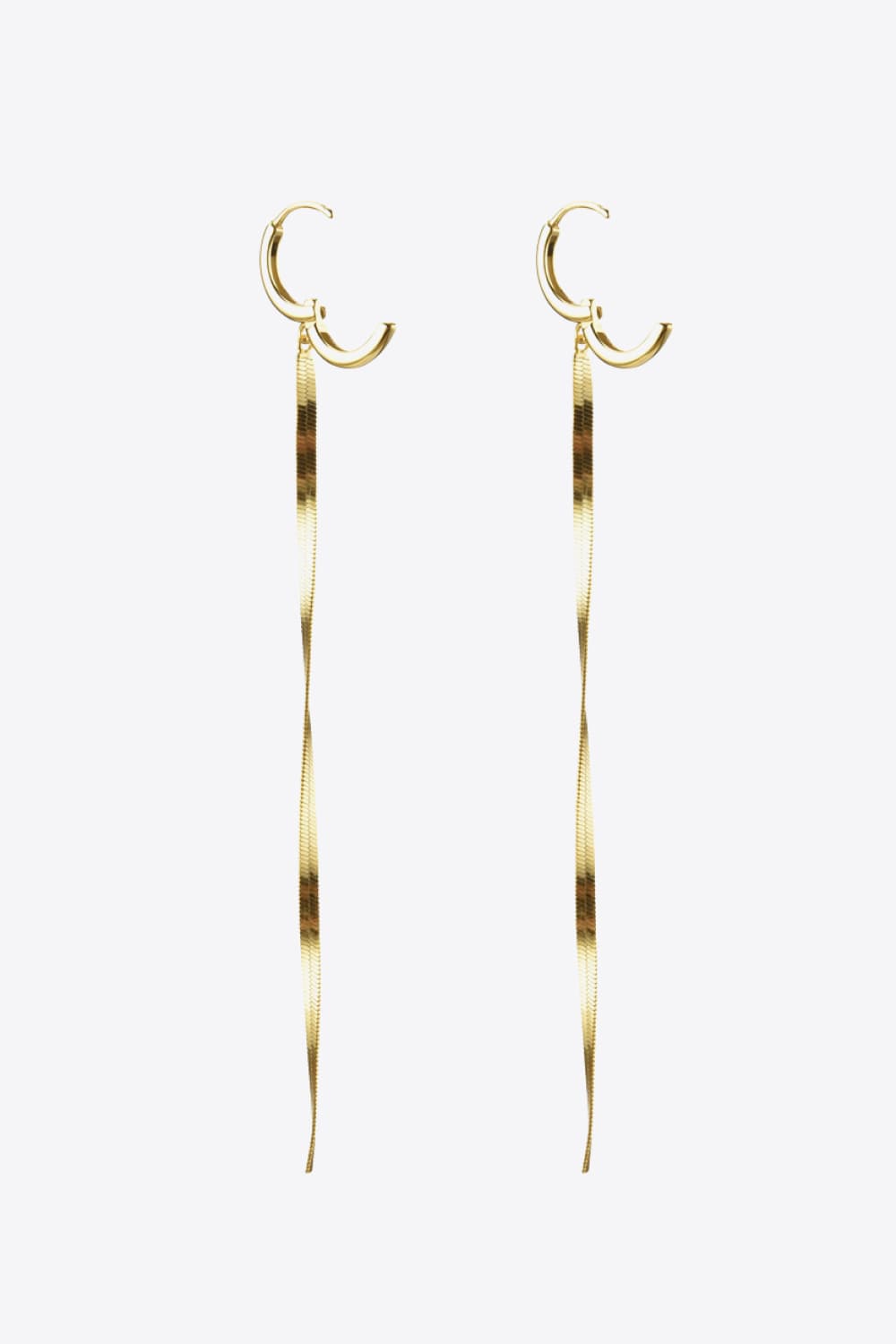 925 Sterling Silver Long Snake Chain Earrings - Earrings - FITGGINS