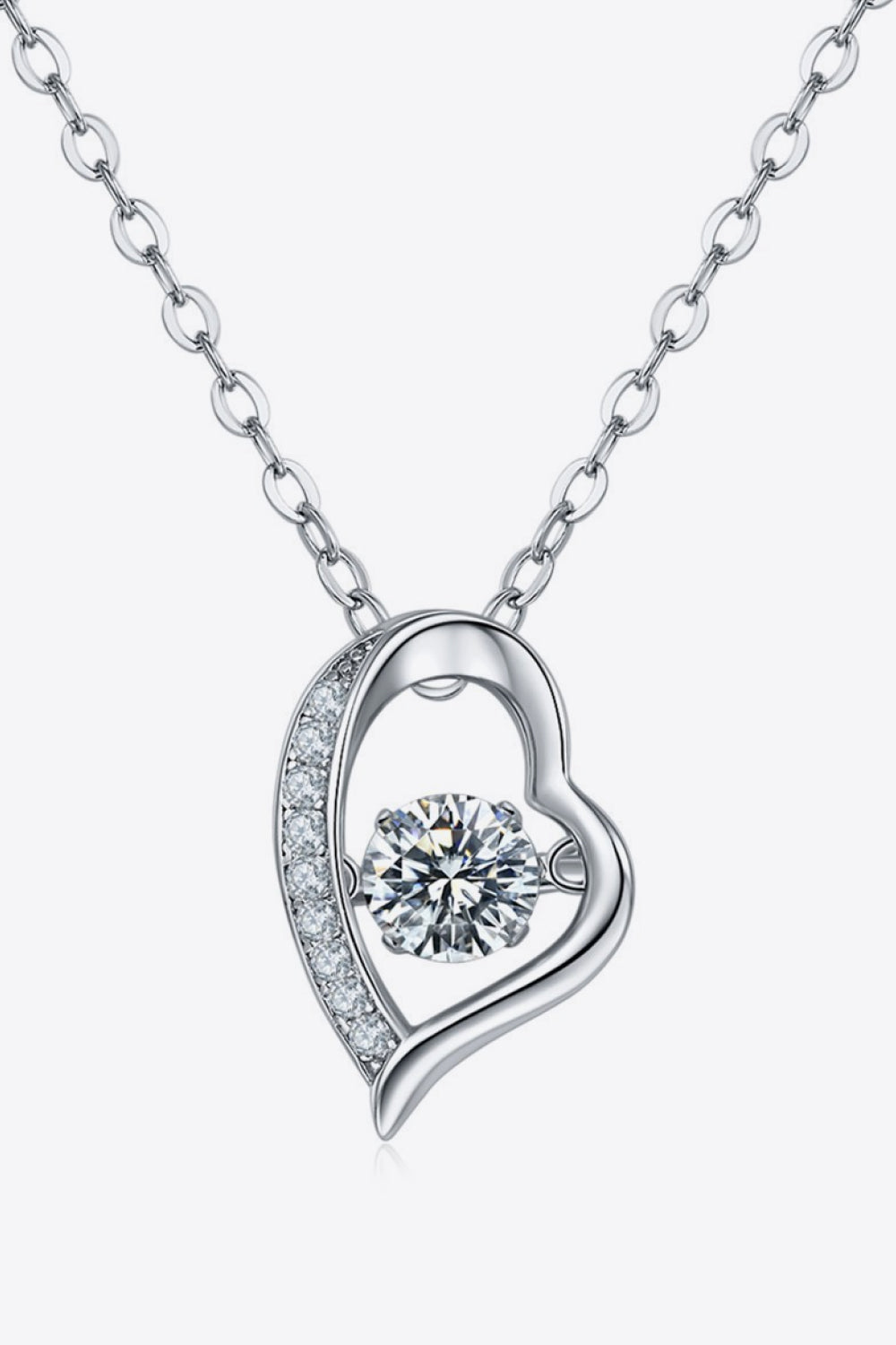 925 Sterling Silver Moissanite Pendant Necklace - Necklaces - FITGGINS