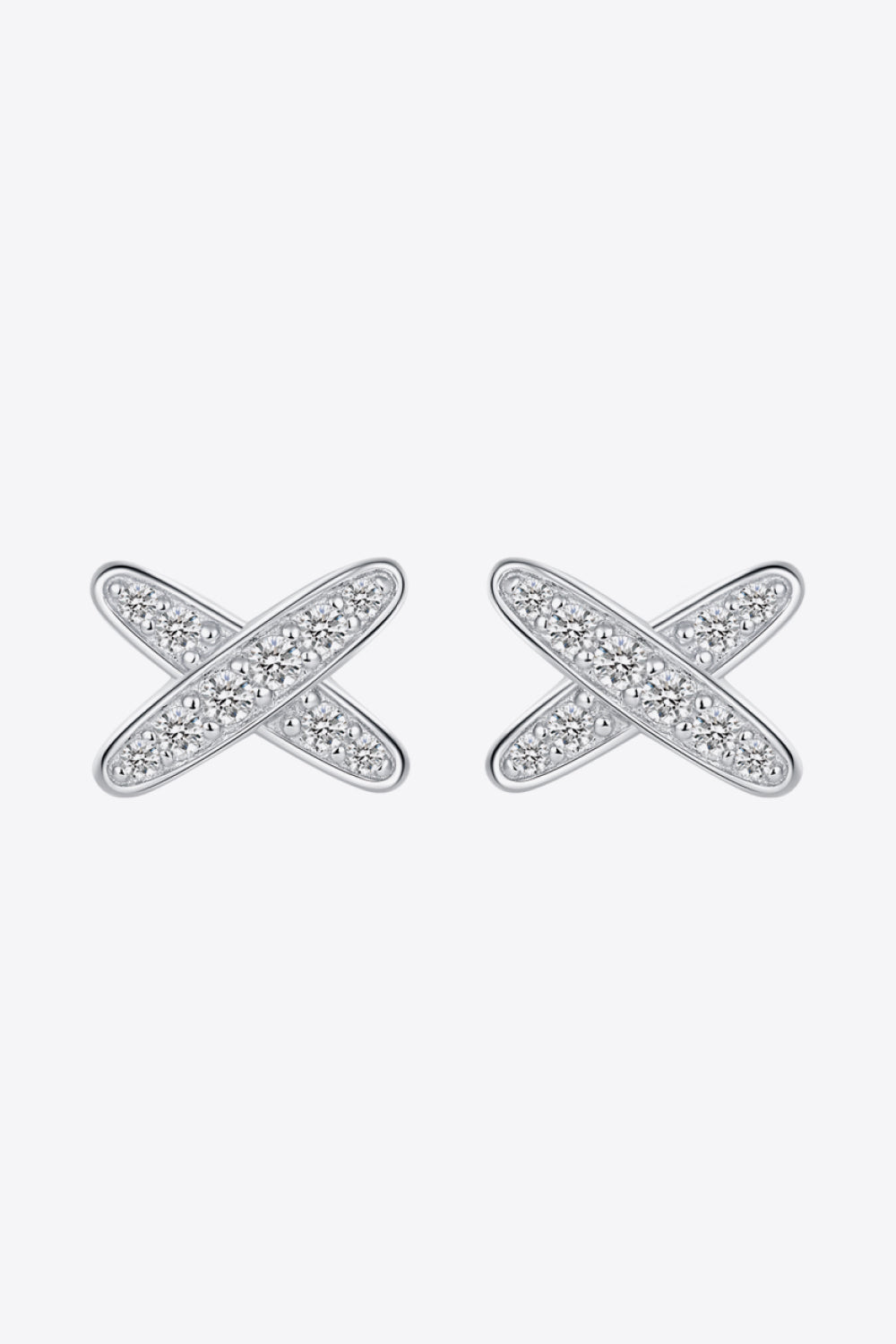 925 Sterling Silver X-Shape Moissanite Earrings - Earrings - FITGGINS