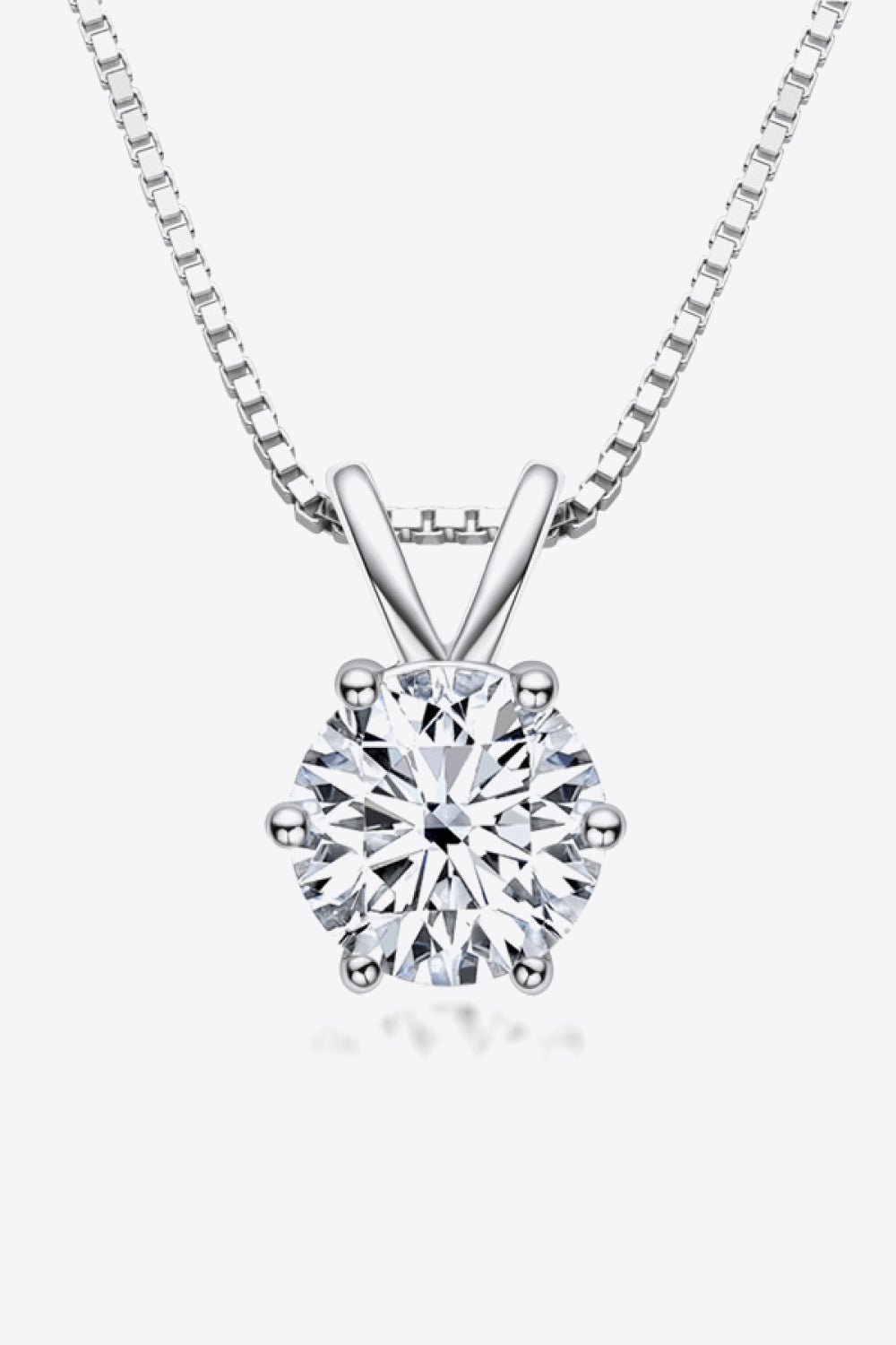 925 Sterling Silver 1 Carat Moissanite Pendant Necklace - Necklaces - FITGGINS