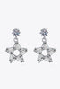 925 Sterling Silver Inlaid Moissanite Star Earrings