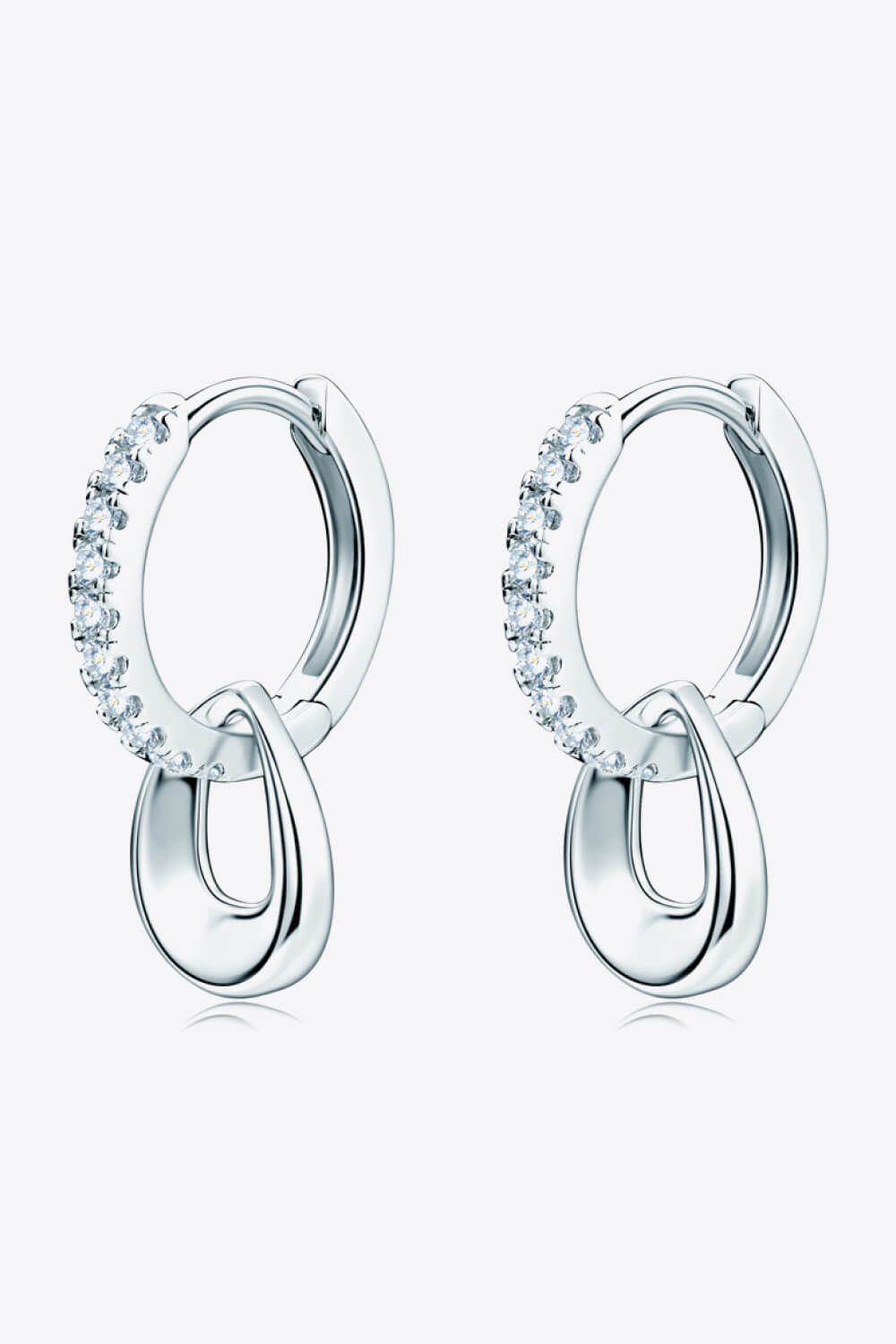 925 Sterling Silver Moissanite Double Hoop Earrings - Earrings - FITGGINS