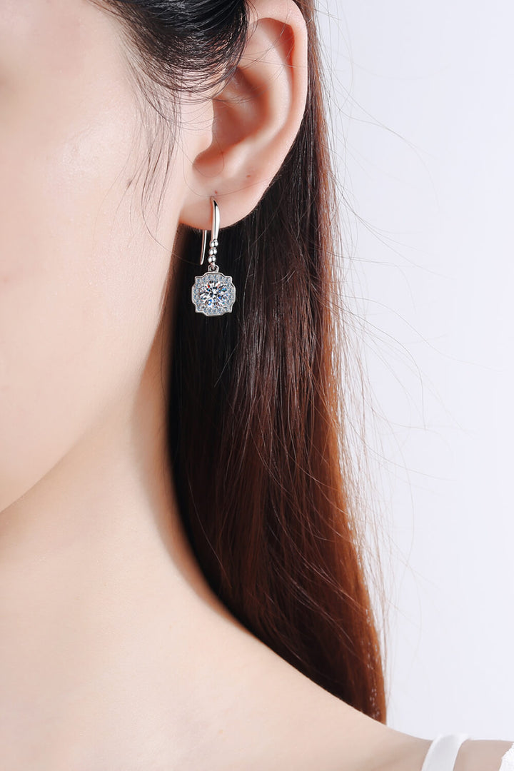 925 Sterling Silver Moissanite Hook Earrings - Earrings - FITGGINS