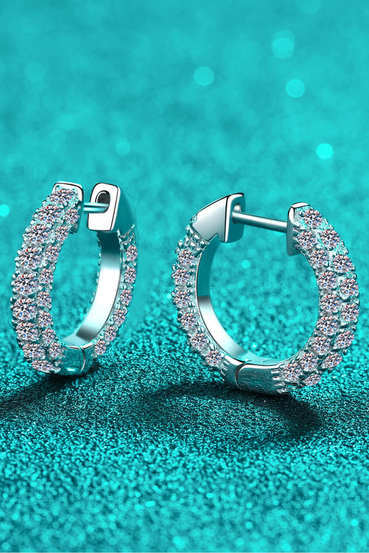 925 Sterling Silver Moissanite Huggie Earrings - Earrings - FITGGINS