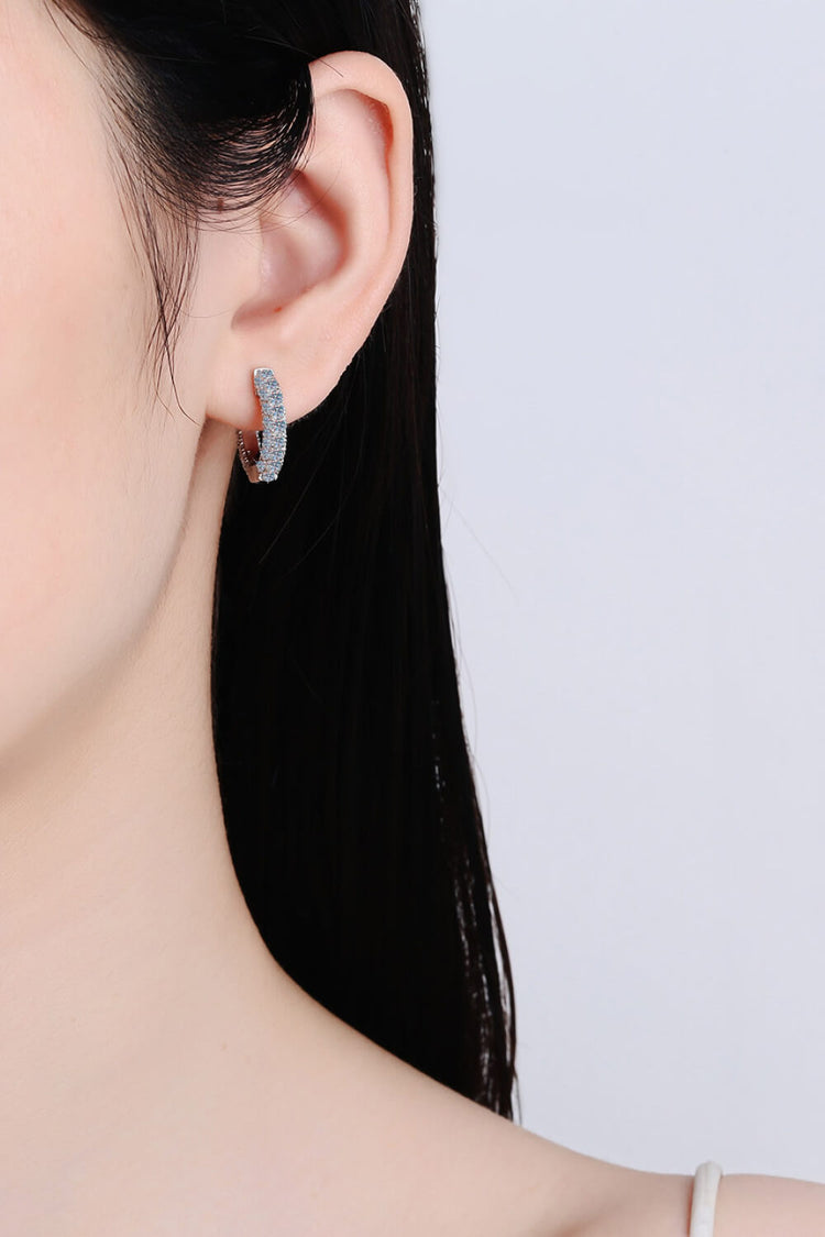925 Sterling Silver Moissanite Huggie Earrings - Earrings - FITGGINS