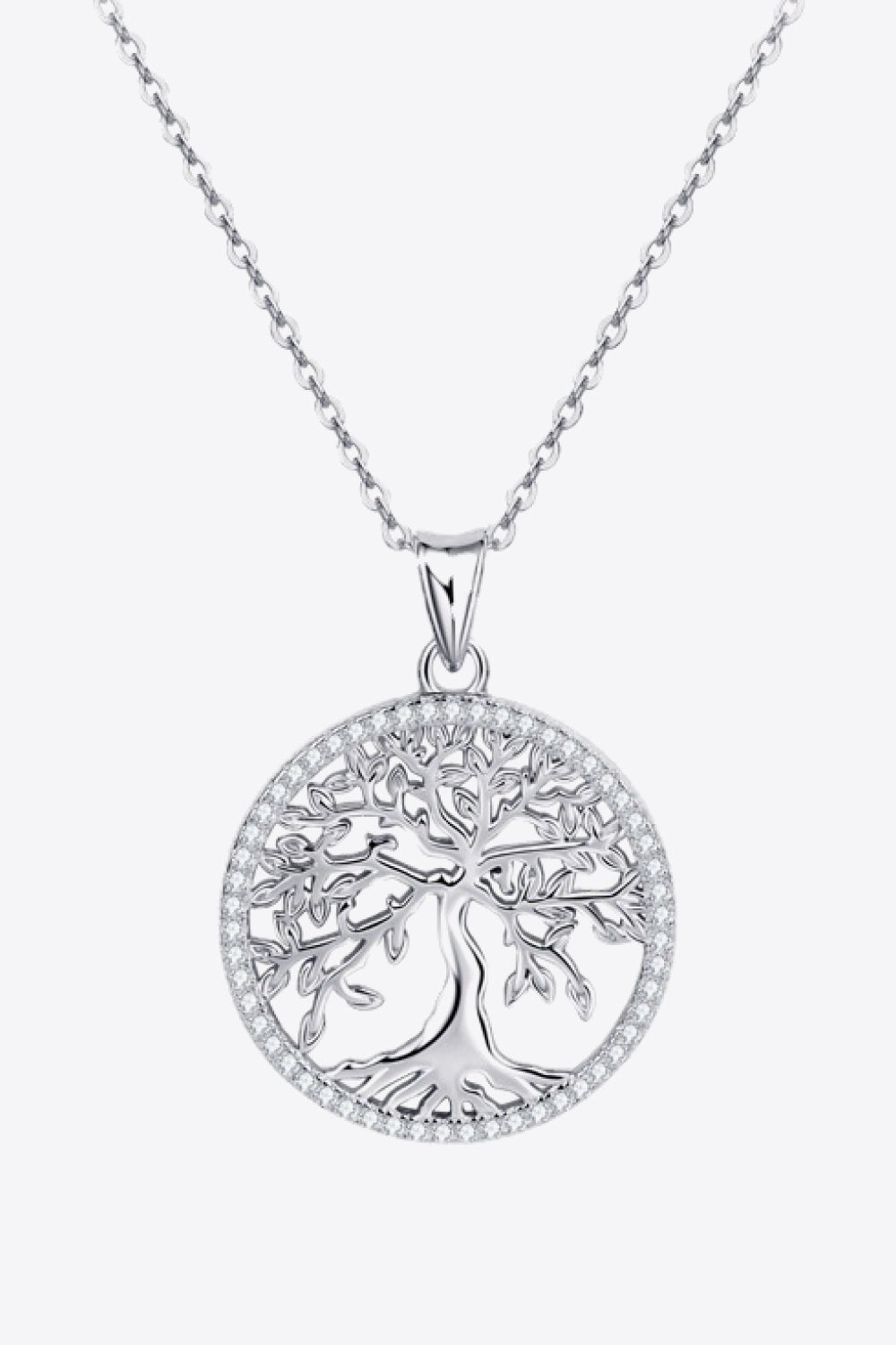 925 Sterling Silver Moissanite Tree Pendant Necklace - Necklaces - FITGGINS
