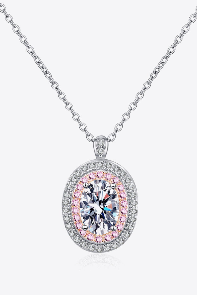 925 Sterling Silver Rhodium-Plated 1 Carat Moissanite Pendant Necklace - Necklaces - FITGGINS