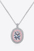 925 Sterling Silver Rhodium-Plated 1 Carat Moissanite Pendant Necklace