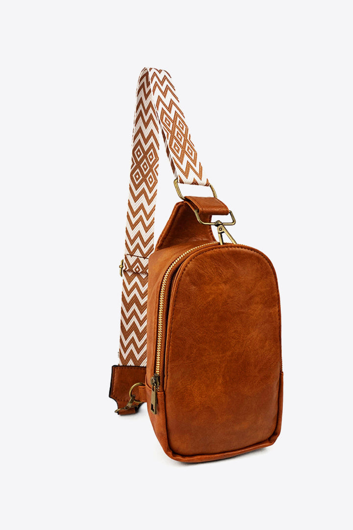 Adjustable Strap PU Leather Sling Bag - Handbag - FITGGINS