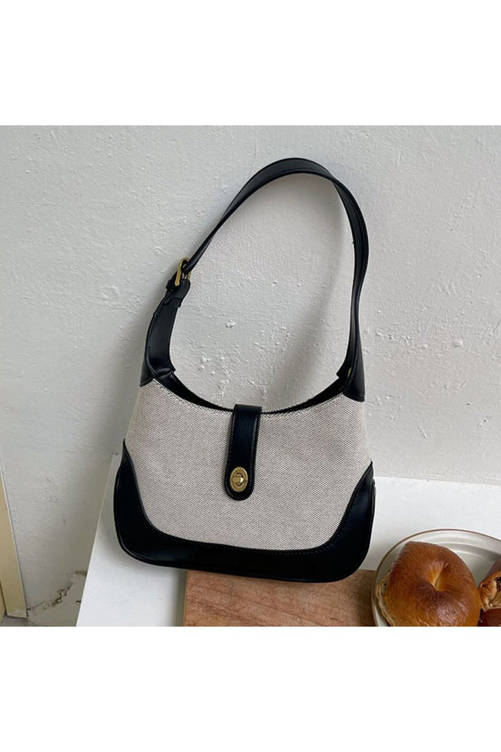 Adored Contrast Canvas Shoulder Bag - Handbag - FITGGINS