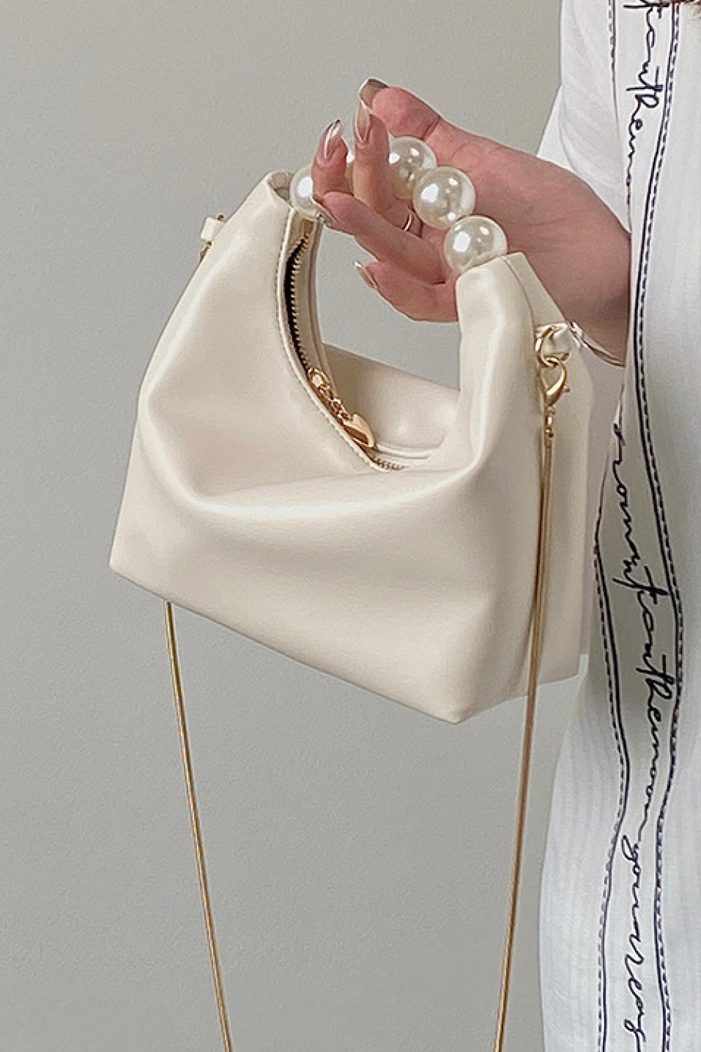 Adored PU Leather Pearl Handbag - Handbag - FITGGINS
