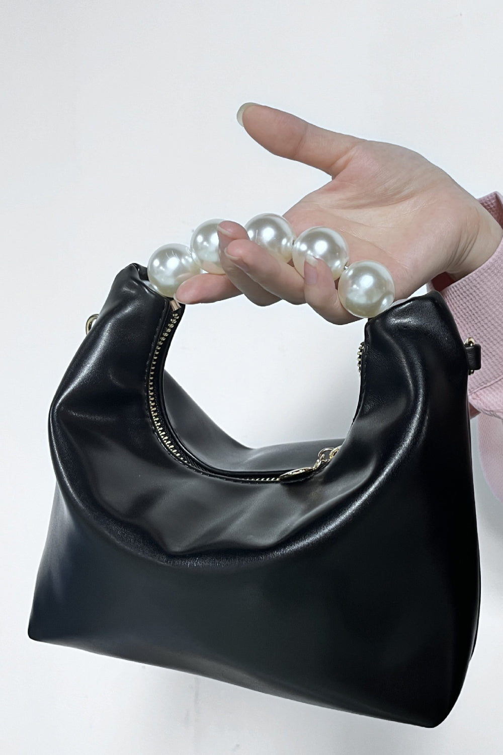 Adored PU Leather Pearl Handbag - Handbag - FITGGINS