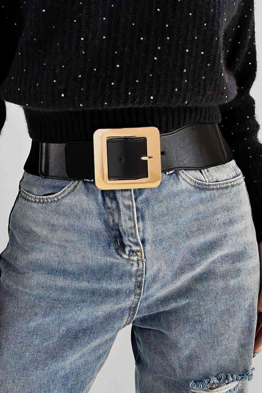 Alloy Buckle PU Leather Belt - Belt - FITGGINS