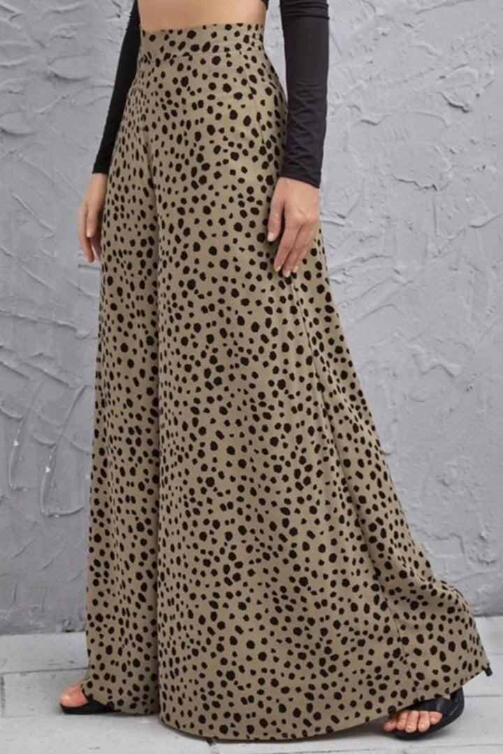 Animal Print High-Rise Culottes - Pants - FITGGINS