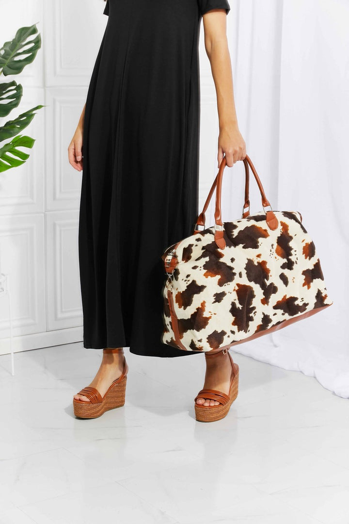 Animal Print Plush Weekender Bag - Handbag - FITGGINS